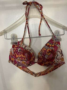Victoria's Secret Paisley Halter Bikini Top and Bottom in Orange & Pink